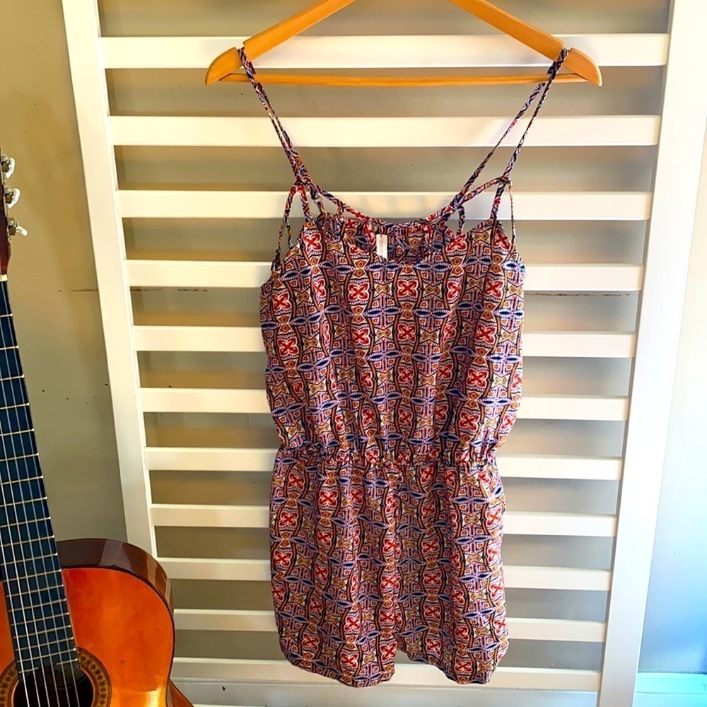 Xhilaration Tribal Print Romper Shorts Size Large